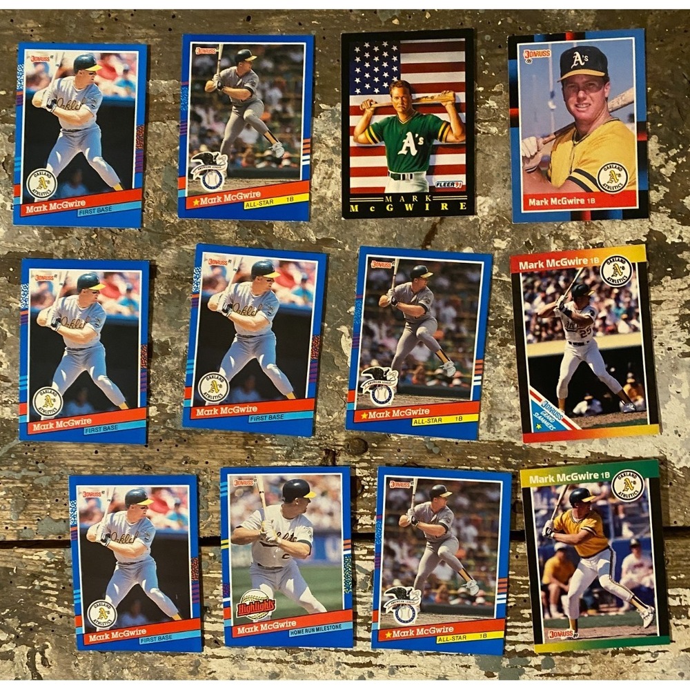 Mark Mcguire Baseball Card Lot of 12 - Conditions Vary